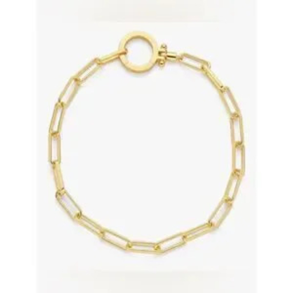 NEW?18K Gold Plated Gold Paperclip Chain Bracelet